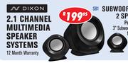 Dixon 2.1 Channel Multimedia Speaker Systems Subwoofer&2 Speakers S81