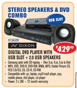 Dixon Digital DVD Player With USB Slot+2.0 USB Speakers K13AU20