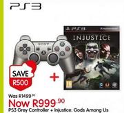 PS3 Grey Controller+ Injustice Gods Among Us