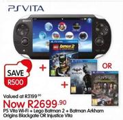PS Vita Wi-Fi+ Lego Batman 2+ Batman Arkham Origins Blackgate Or Injustice Vita