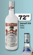 Smirnoff 1818 Vodka-750ml