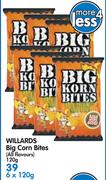 Willards Big Corn Bites (All Flavours)-6 x 120g