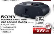 Sony Portable Radio With iPod Docking Station