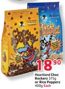 Heartland Choc Rockerz 375g Or Rice Popperz 400g-Each