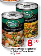 Rhodes Mixed Vegetables In Brine Or Curry Sauce-410g Each