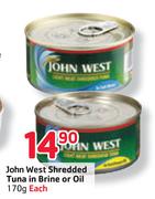 John West-Shredded Tuna In Brine Or Oil-170g Each