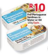 PnP Portuguese Sardines in Water or Oil-120gm Each