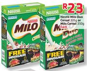 Nestle Milo Duo Cereal 335G Or Milo Cereal 350G Each