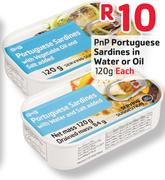 PnP Portuguese Sardines In Water Or Oil-120G Each