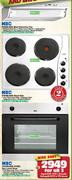 KIC Stainless Steel Extractor Fan 599mm+KIC Stainless Steel Hob+KIC Stainless Steel Eye Level Oven