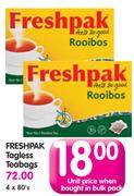 Freshpak Tagless Teabags-4x80's