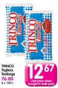 Trinco Tagless Teabags-6x100's