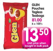 Glen Pouches Tagless Teabags-6x100's