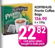 Koffehuis Pronto Coffee Bags-6x250g