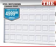 Steel White/ Brown Garage Door (Single)