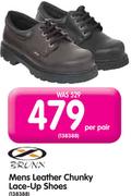 Brunx Mens Leather Chunky Lace-Up Shoes-Per Pair