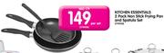 Kitchen Essentials 2 Pack Non Stick Frying Pan And Spatula Set-Per Set