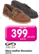 Brunx Mens Leather Macassins-Per Pair