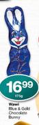 Wawi Blue & Gold Chocolate Bunny-175g
