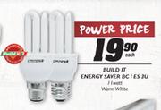Build It 11Watt Energy Saver BC/ES 3U Warm White