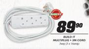 Build It Multiplug + 3m Cord 3 way(3 x 16amp)
