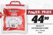 Build It Extension Cord 3m x10Amp White