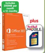 Micosoft Office 365 Home Premium Plus Redbull Starter Pack 365