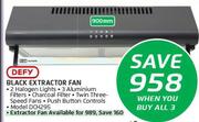 Defy Black Extractor Fan-900mm
