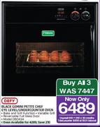 Defy Black Gemini Petite Chef Eye Level/Undercounter Oven-710mm