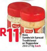Nola Sandwhich Spread Traditional Or Peppadew-80g