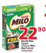 Nestle Milo Cereal-350g Or Milo Duo Cereal-335g