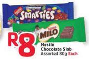 Nestle Chocolate Slab Assorted -80g Each 