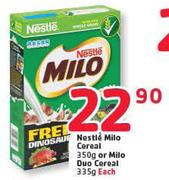 Nestle Milo Cereal-350g / Milo Duo Cereal-335g Each 