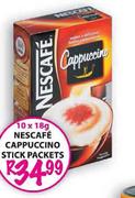 Nescafe Cappuccino Stick Packets-10 x 18g 