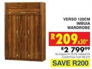 Versa 120cm Imbuia Wardrobe