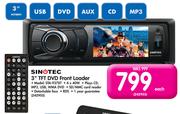 Sinotec 3" TFT DVD Front Loader STA-9378T