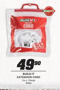 Build It Extension White Cord-3mx10amp