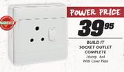 Build It Socket Outlet Complete-16amp 4x4 With Cover Plate