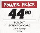 Build It Extension White Cord-3mx10amp