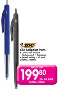 Bic Clic Ballpoint Pens-Per 60 Pack
