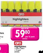 Aro Yellow Highlighters-Per 12 Pack