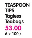Teaspoon Tips Tagless Teabags-6x100's
