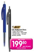 Bic Clic Ballpoint Pens Per 60 Pack