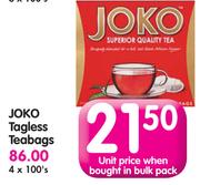 Joko Tagless Teabags-4 x 100's