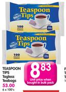 Teaspoon Tips Tagless Teabags-6 x 100's