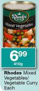  Rhodes Mixed vegetables/Vegetable Curry 410g-Each 