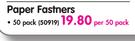 Aro Paper Fastners-50 Pack