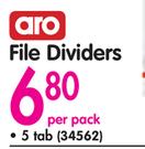Aro File Dividers 5 Tab-Per Pack