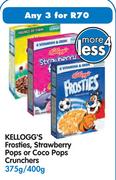Kellogg's Frosties, Strawberry Pops Or Coco Pops Crunchers-3x375g/400g