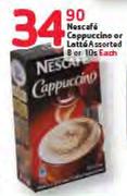 Nescafe Cappuccino Or Latte Assorted-8's Or 10's